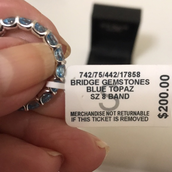 Sterling Silver Blue Topaz Eternity Band - Picture 6 of 6